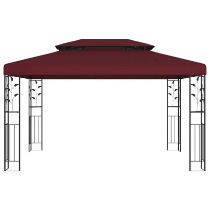 Gazebo 3,97 x 2,96 x 2,68 m Rosso Vino Poliestere e Acciaio | homemem39