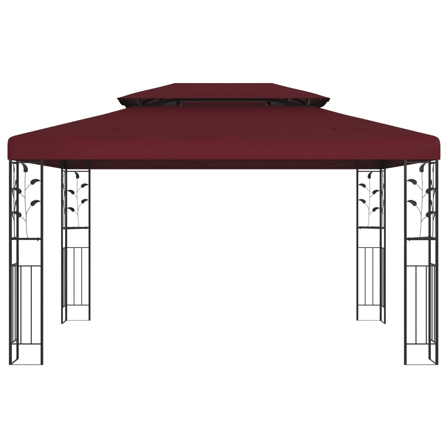 Gazebo 3,97 x 2,96 x 2,68 m Rosso Vino Poliestere e Acciaio