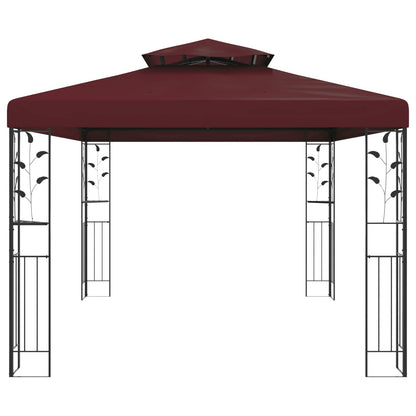 Gazebo 3,97 x 2,96 x 2,68 m Rosso Vino Poliestere e Acciaio | homemem39