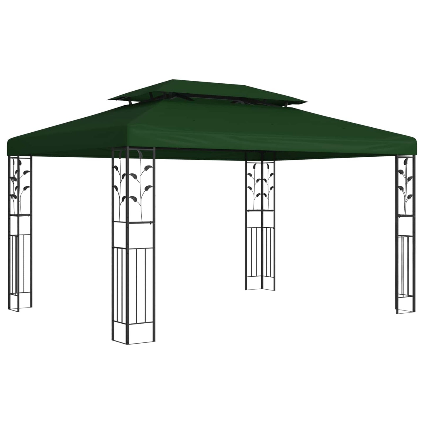 Gazebo 3,97 x 2,96 x 2,68 m Verde Poliestere e Acciaio | homemem39