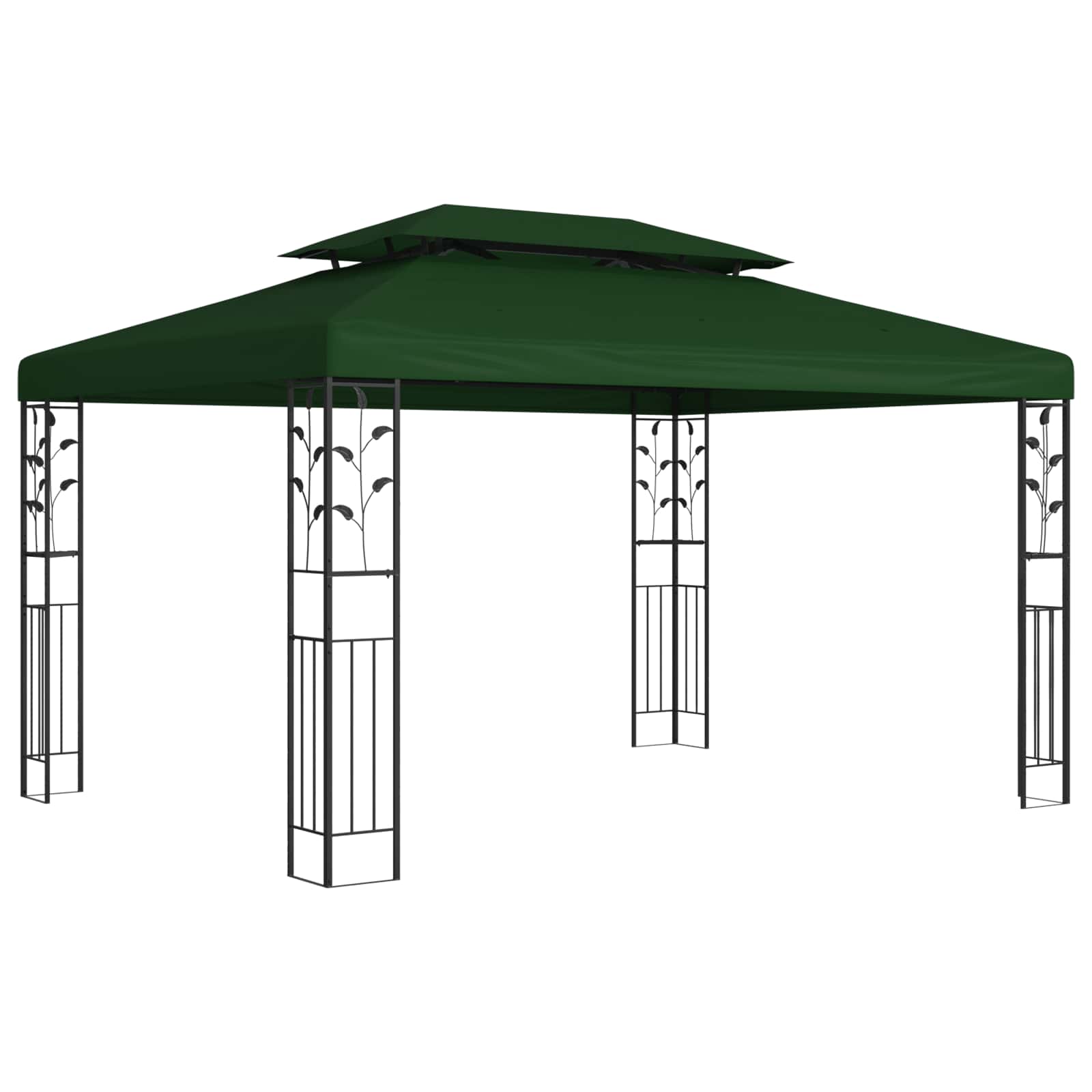 Gazebo 3,97 x 2,96 x 2,68 m Verde Poliestere e Acciaio | homemem39