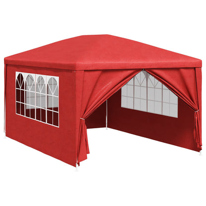 Tenda Party 400 x 300 x 255 cm Rosso PE e Acciaio | homemem39