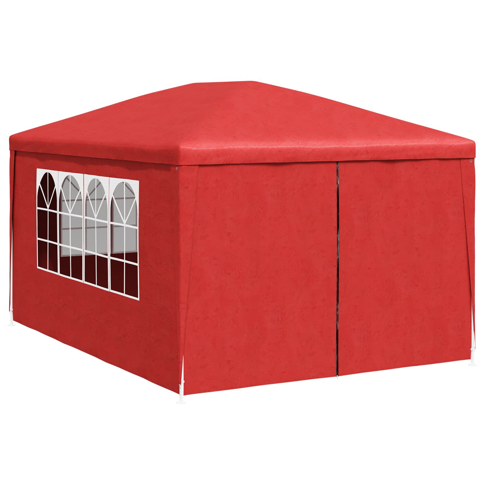 Tenda Party 400 x 300 x 255 cm Rosso PE e Acciaio | homemem39