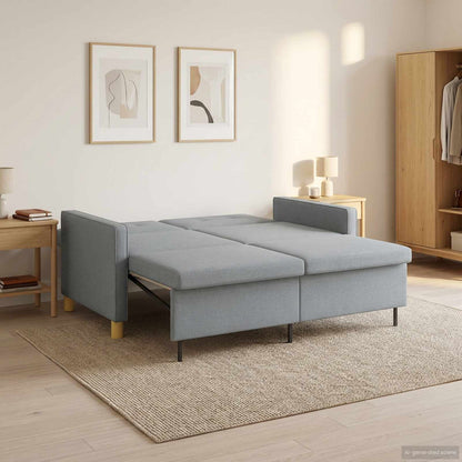 Divano Letto Estraibile Verde chiaro Tessuto | homemem39