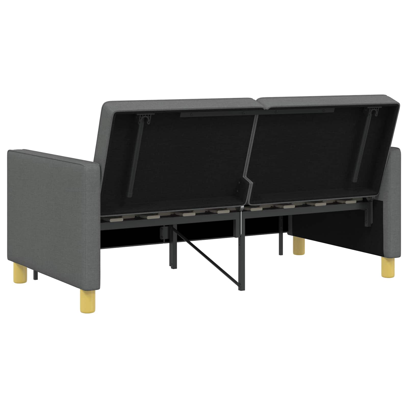 Divano Letto Estraibile Grigio Scuro Tessuto | homemem39
