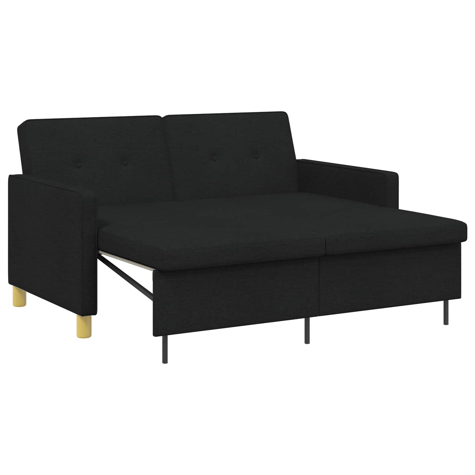 Divano Letto Estraibile Nero Tessuto | homemem39