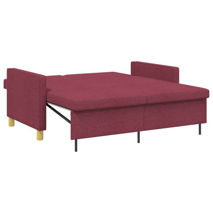 Divano Letto Estraibile Rosso Vino Tessuto | homemem39