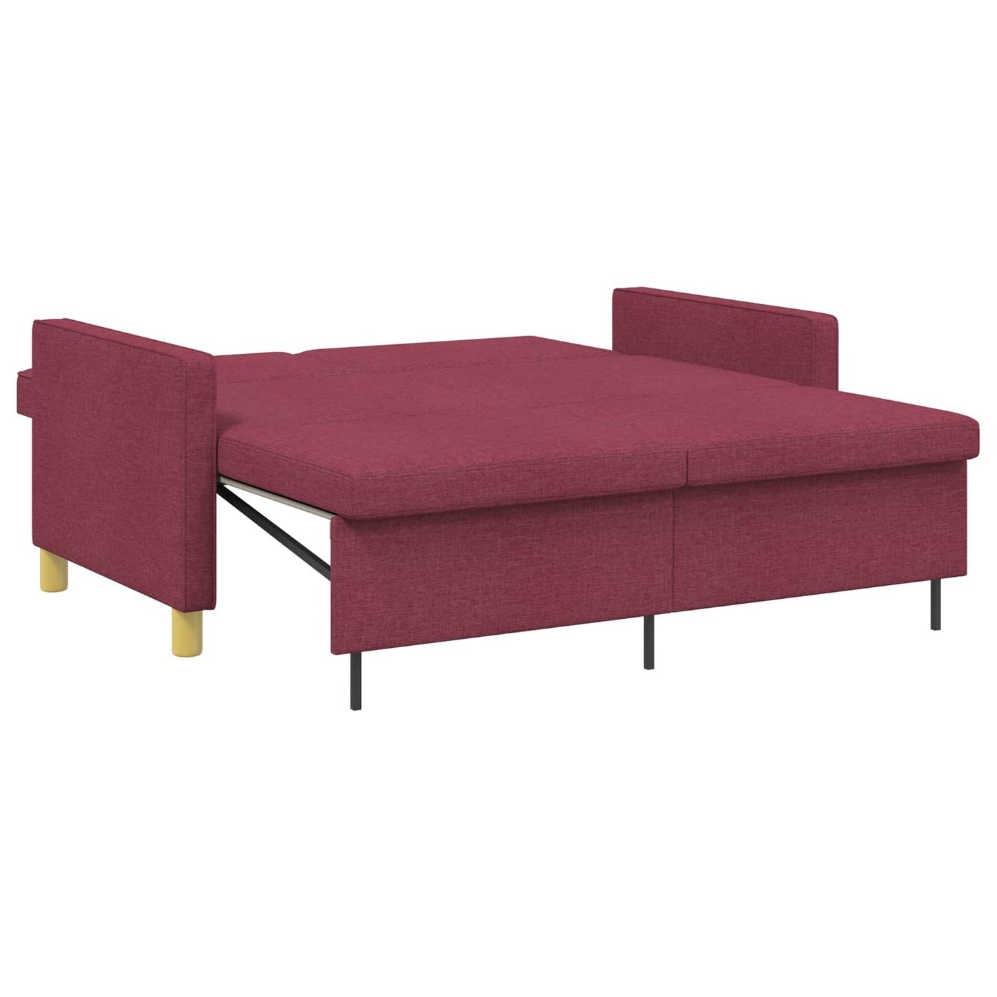Divano Letto Estraibile Rosso Vino Tessuto