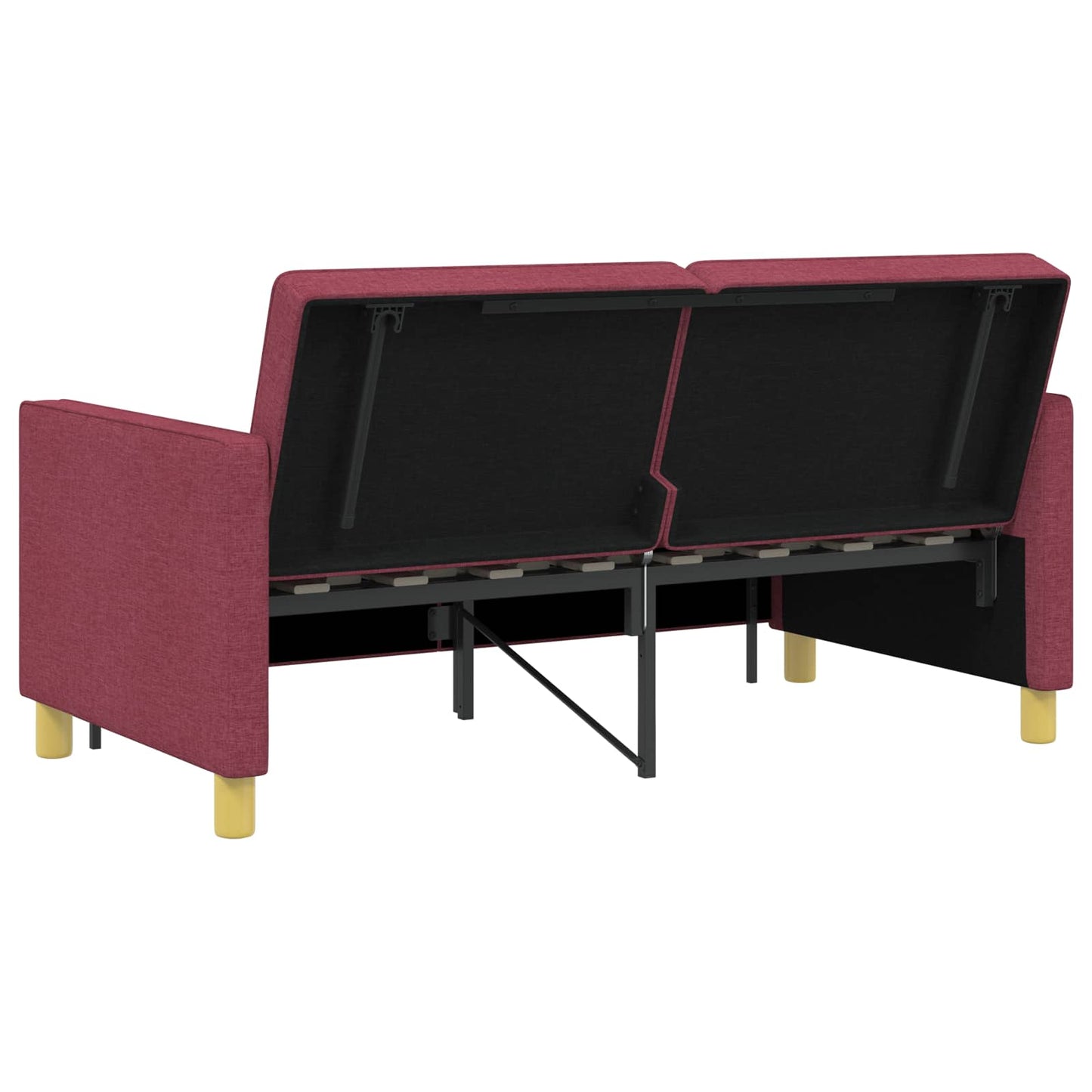 Divano Letto Estraibile Rosso Vino Tessuto | homemem39