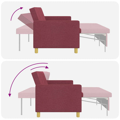 Divano Letto Estraibile Rosso Vino Tessuto