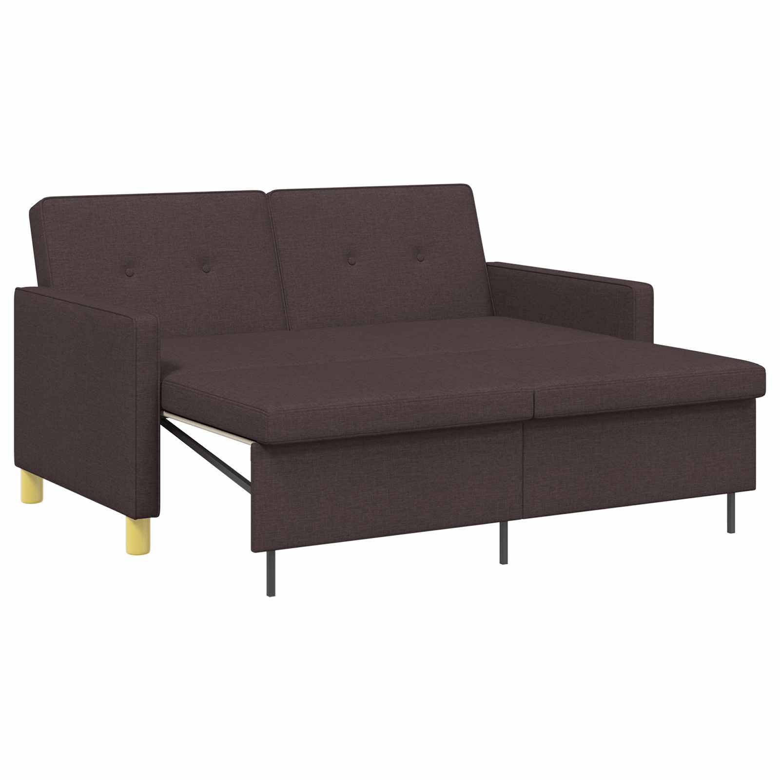 Divano Letto Estraibile Marrone Scuro Tessuto | homemem39