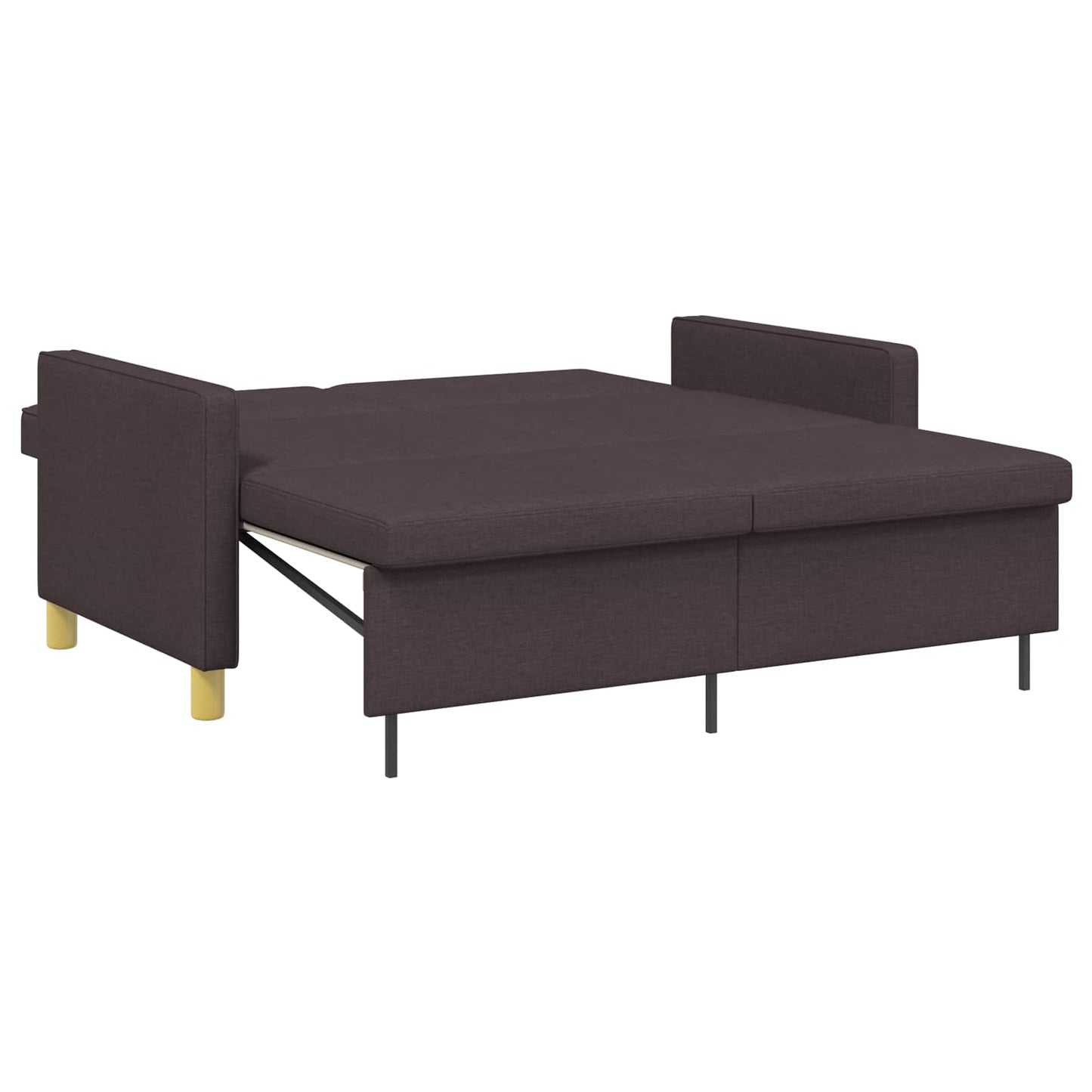 Divano Letto Estraibile Marrone Scuro Tessuto | homemem39