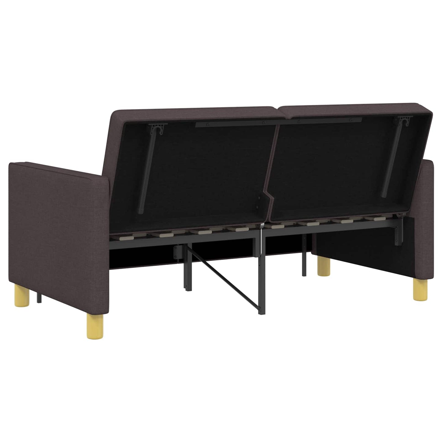 Divano Letto Estraibile Marrone Scuro Tessuto | homemem39