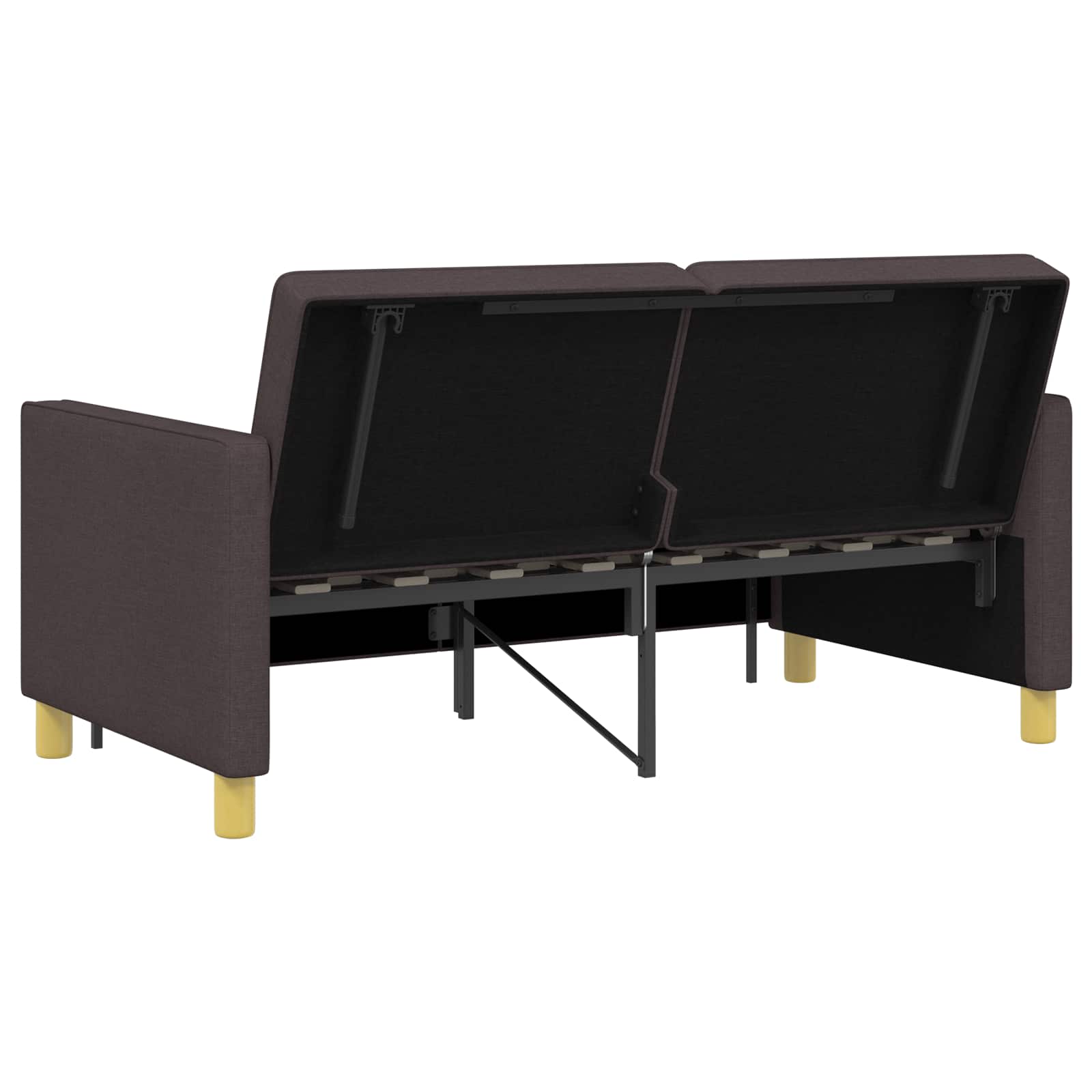 Divano Letto Estraibile Marrone Scuro Tessuto | homemem39