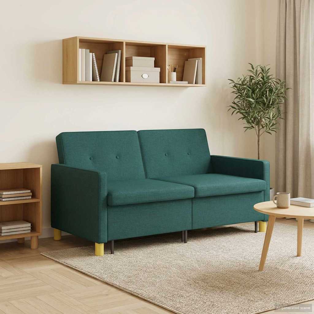 Divano Letto Estraibile Verde Scuro Tessuto | homemem39