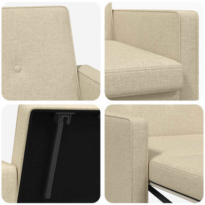 Divano Letto Estraibile Crema Tessuto