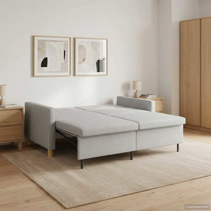 Divano Letto Estraibile Crema Tessuto | homemem39
