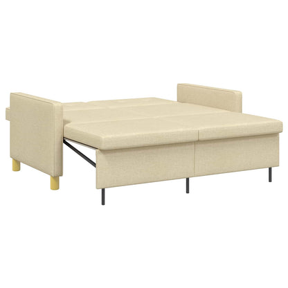 Divano Letto Estraibile Crema Tessuto | homemem39