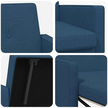 Divano Letto Estraibile Blu Tessuto | homemem39