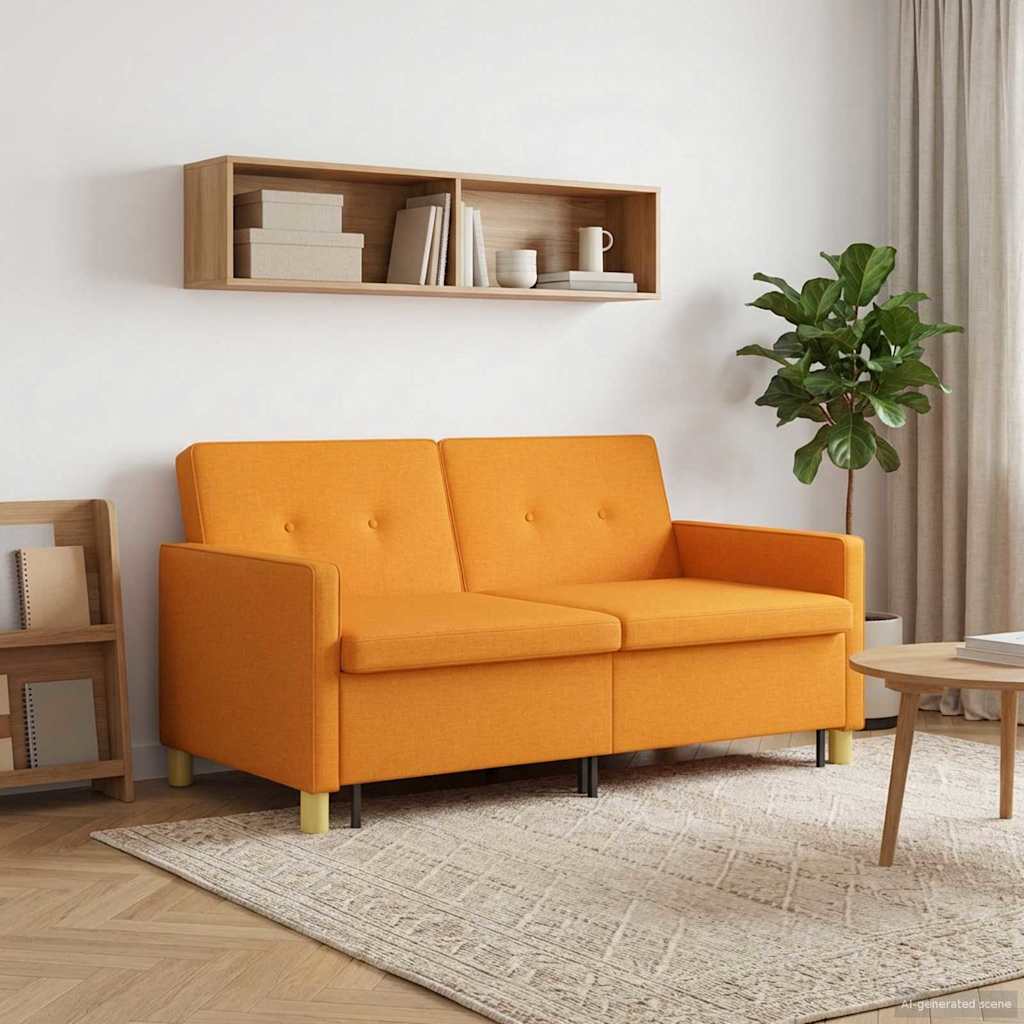 Divano Letto Estraibile Giallo Scuro Tessuto | homemem39