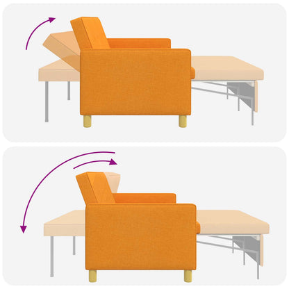 Divano Letto Estraibile Giallo Scuro Tessuto