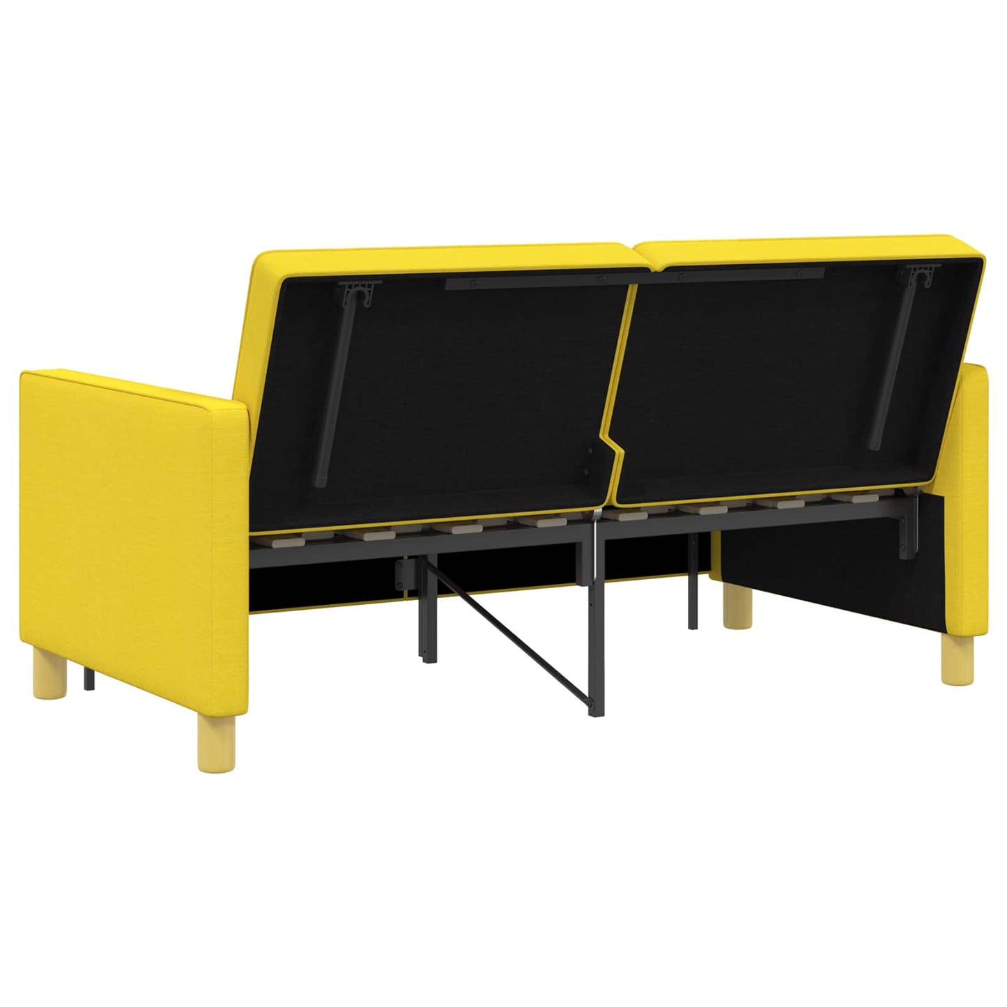 Divano Letto Estraibile Giallo Chiaro Tessuto | homemem39