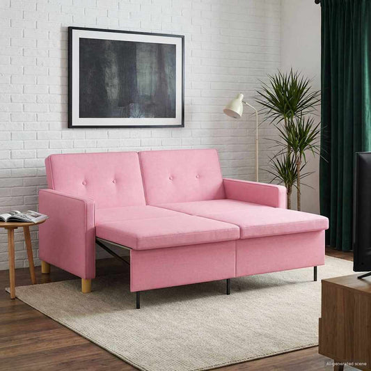 Divano Letto Estraibile Rosa Tessuto | homemem39