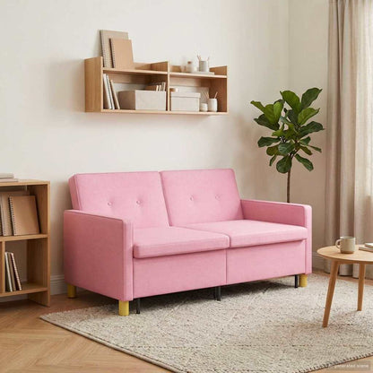 Divano Letto Estraibile Rosa Tessuto | homemem39