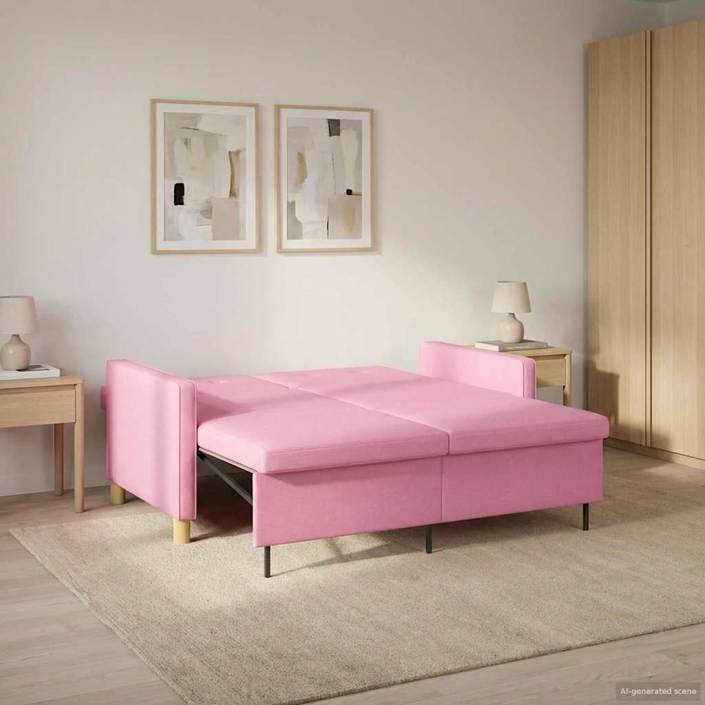 Divano Letto Estraibile Rosa Tessuto | homemem39