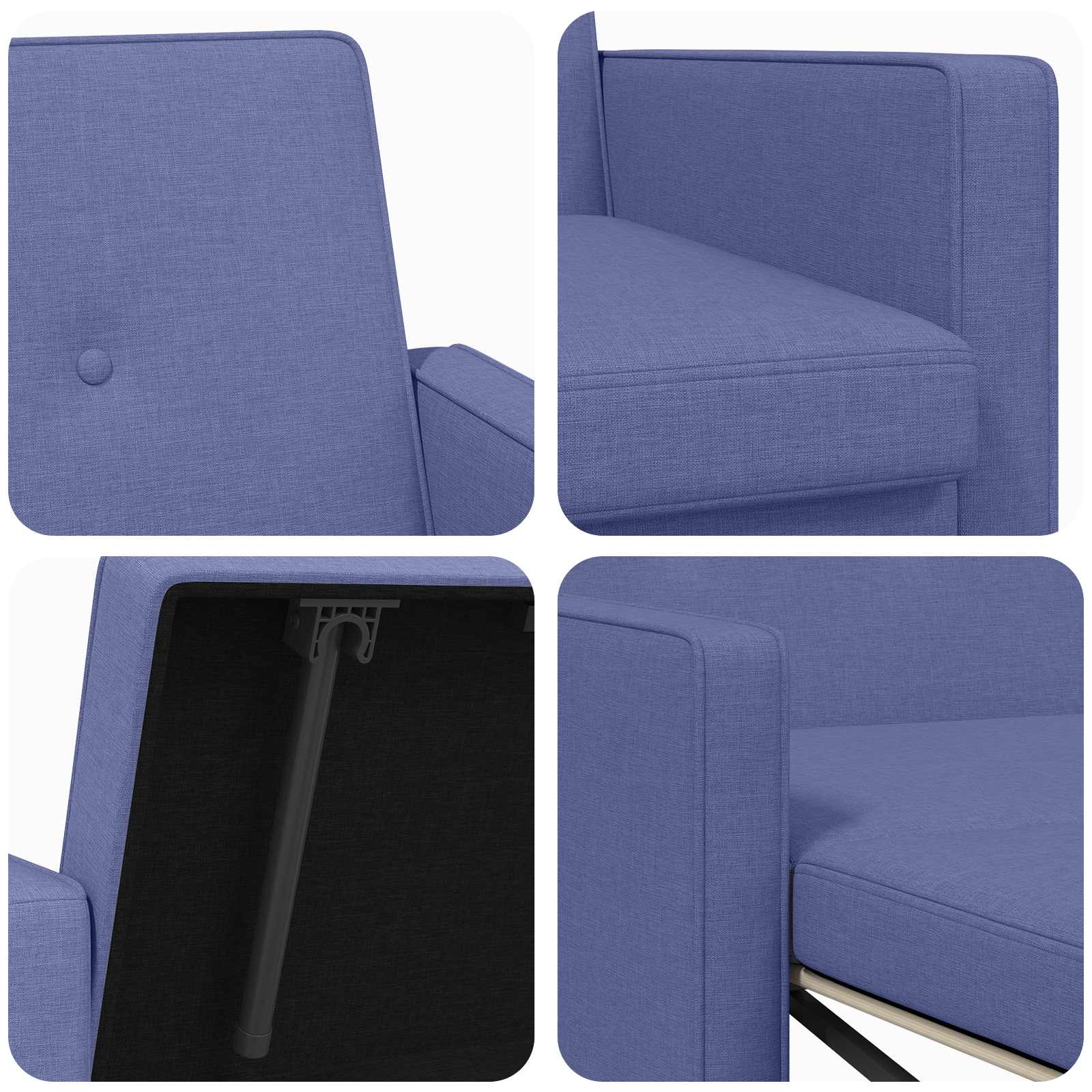 Divano Letto Estraibile Blu jeans Tessuto | homemem39