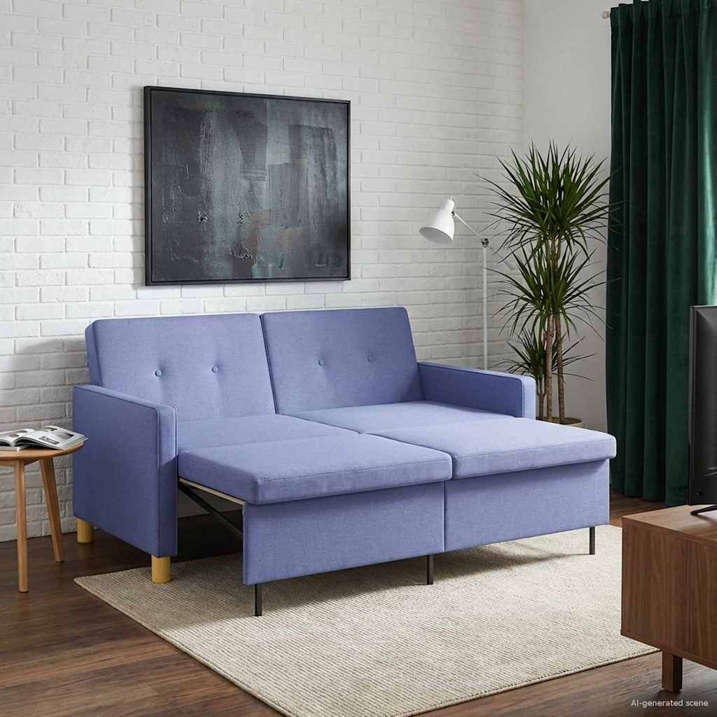 Divano Letto Estraibile Blu jeans Tessuto | homemem39
