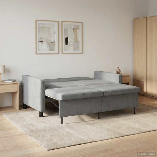 Divano letto Grigio Scuro Tessuto | homemem39