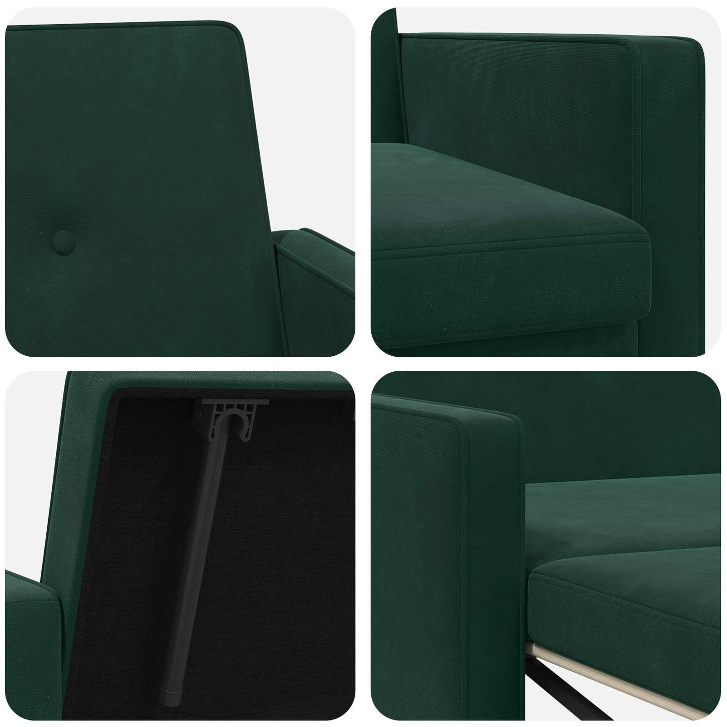 Divano letto Verde Scuro Tessuto