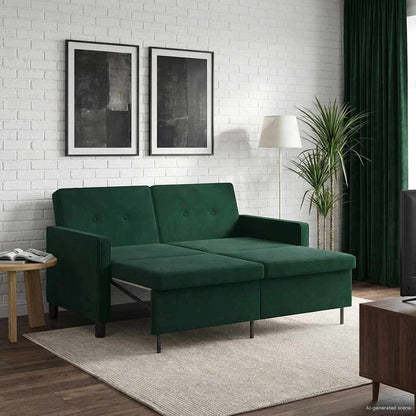 Divano letto Verde Scuro Tessuto