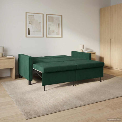 Divano letto Verde Scuro Tessuto