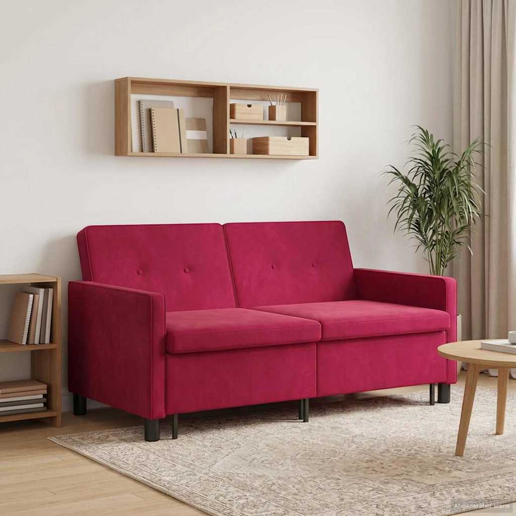 Divano letto Rosso Vino Tessuto | homemem39