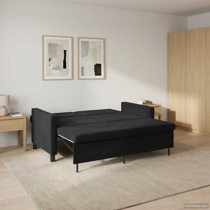 Divano letto Nero Tessuto | homemem39