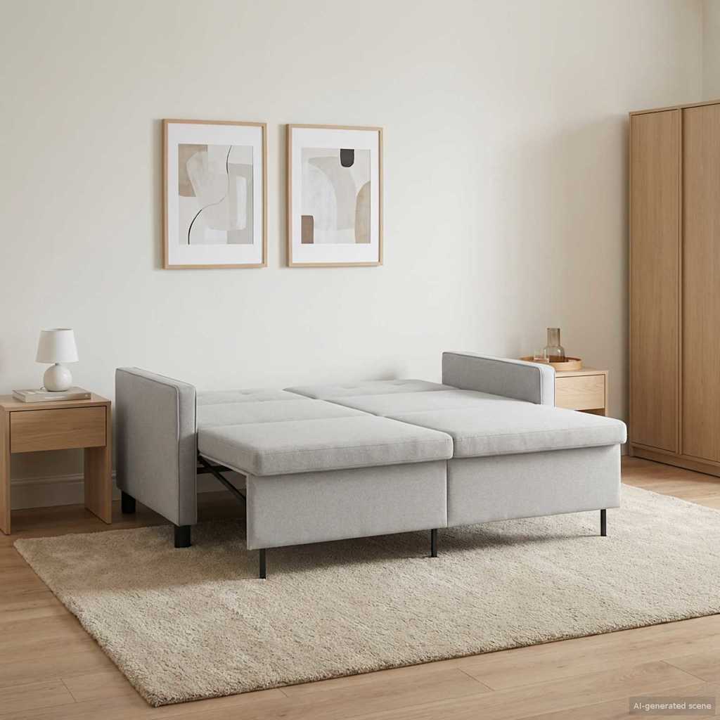 Divano letto Crema Tessuto | homemem39