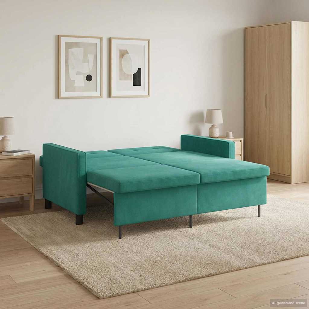 Divano letto Turchese Tessuto | homemem39
