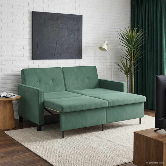 Divano letto Verde Mare Tessuto | homemem39