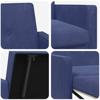 Divano letto Blu Polizia Tessuto