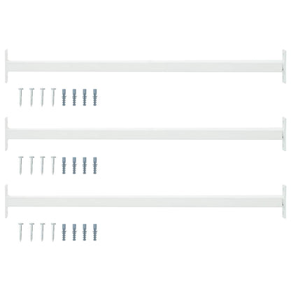 Barra di Sicurezza Regolabile per Finestra 3 pcs Bianco Acciaio