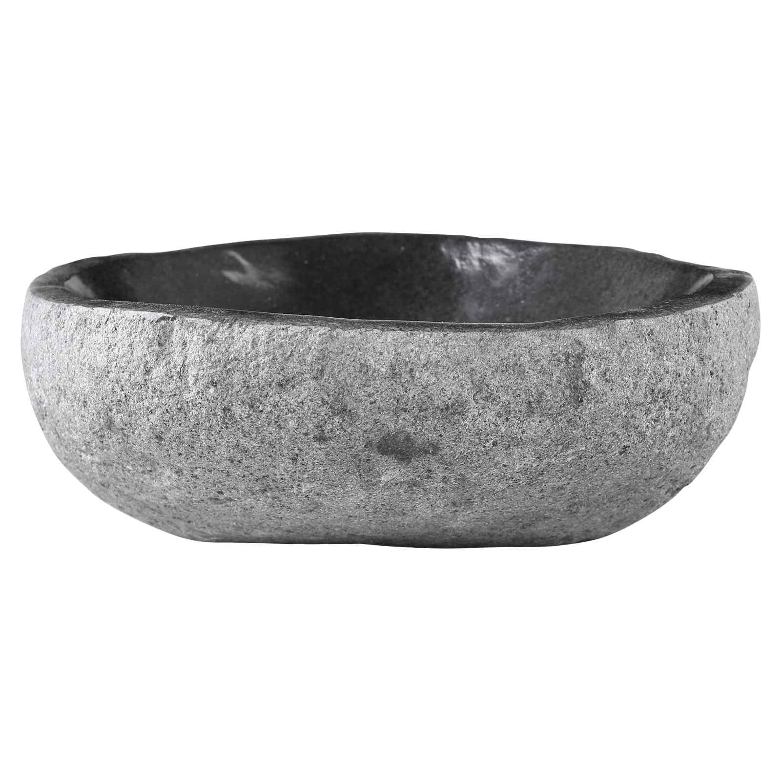 Lavabo Ovale Grigio (32-37) x (27-30) x 12 cm Pietra di Fiume | homemem39