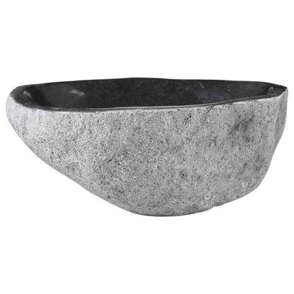 Lavabo Ovale Grigio (32-37) x (27-30) x 12 cm Pietra di Fiume | homemem39