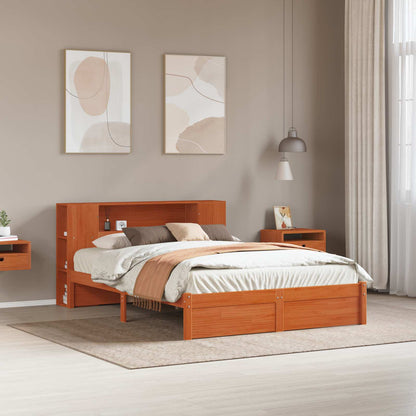 Struttura del letto con testiera contenitore Marrone cerato | homemem39