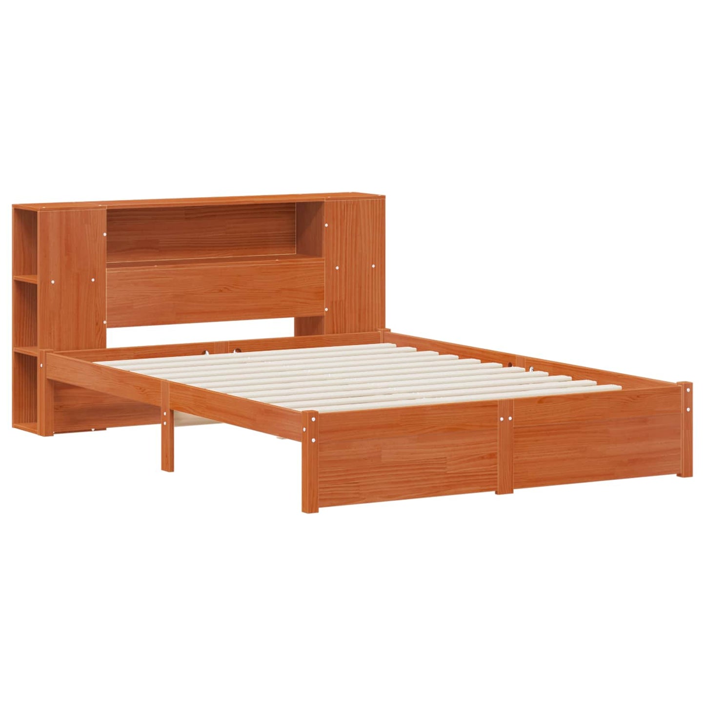 Struttura del letto con testiera contenitore Marrone cerato | homemem39