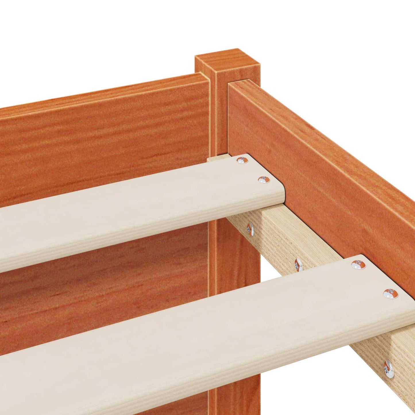 Struttura del letto con testiera contenitore Marrone Cera | homemem39