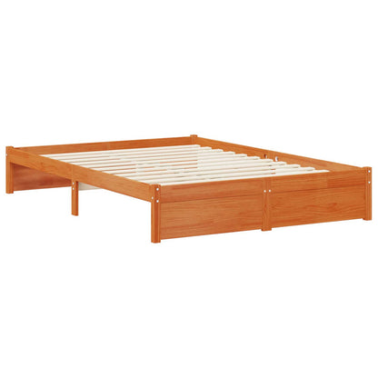 Struttura del letto con testiera contenitore Marrone Cera | homemem39