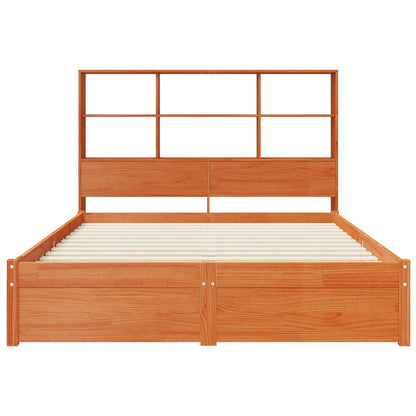 Struttura del letto con testiera contenitore Marrone Cera | homemem39