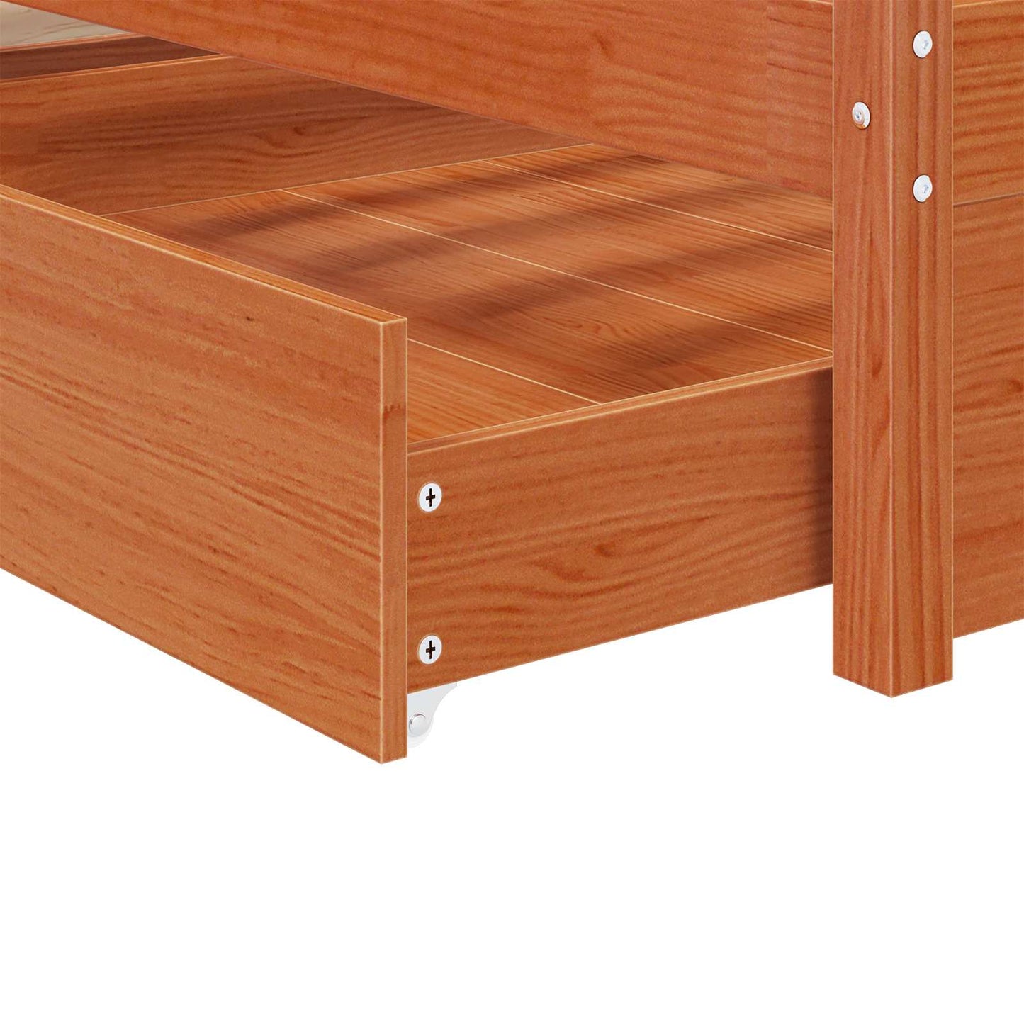 Struttura del letto 3 pcs Marrone cerato Legno di pino | homemem39